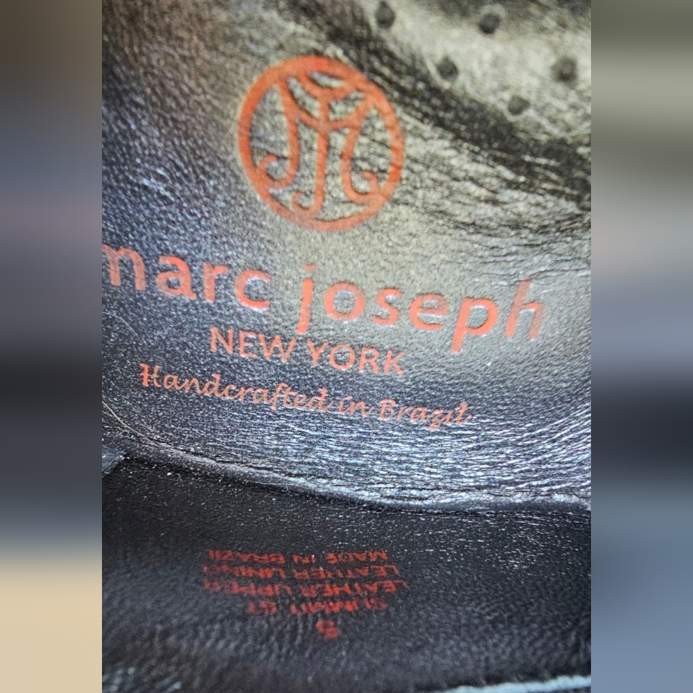 Marc Joseph - Summit St Dark Hunter Green Leather Loafers Grommet Strap & Buckle - Picture 3 of 12